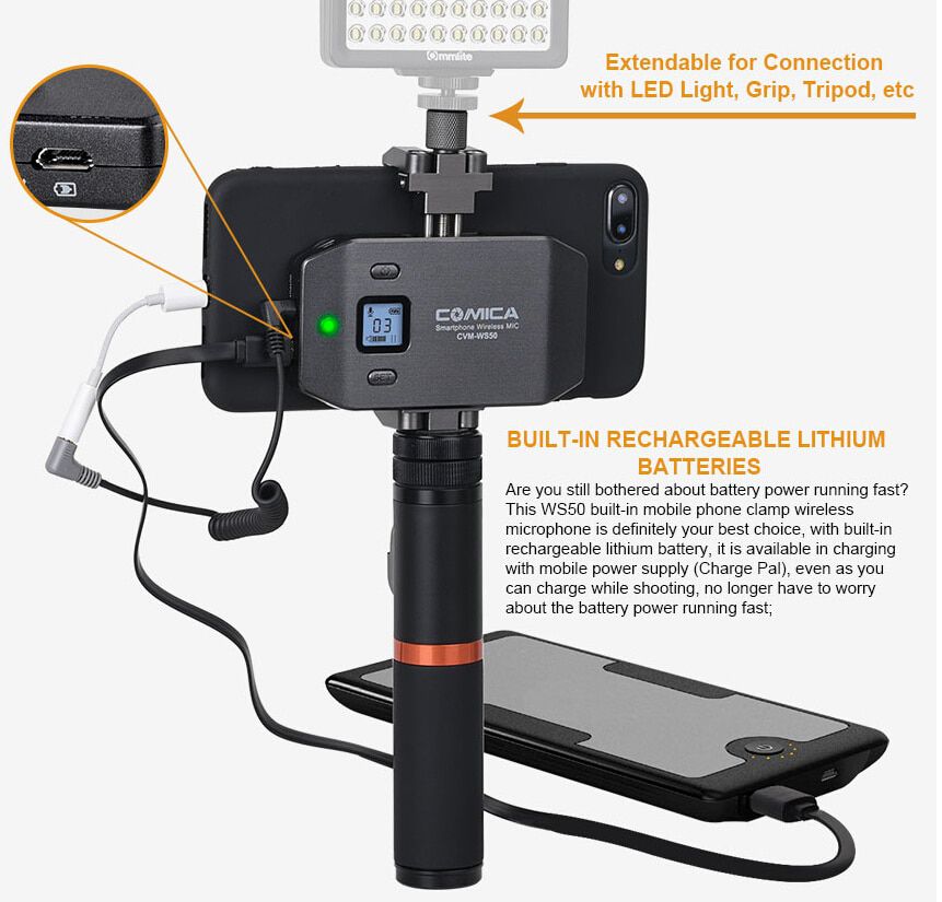 CVM-WS50 6 Channels Smartphone Wireless Lavalier 