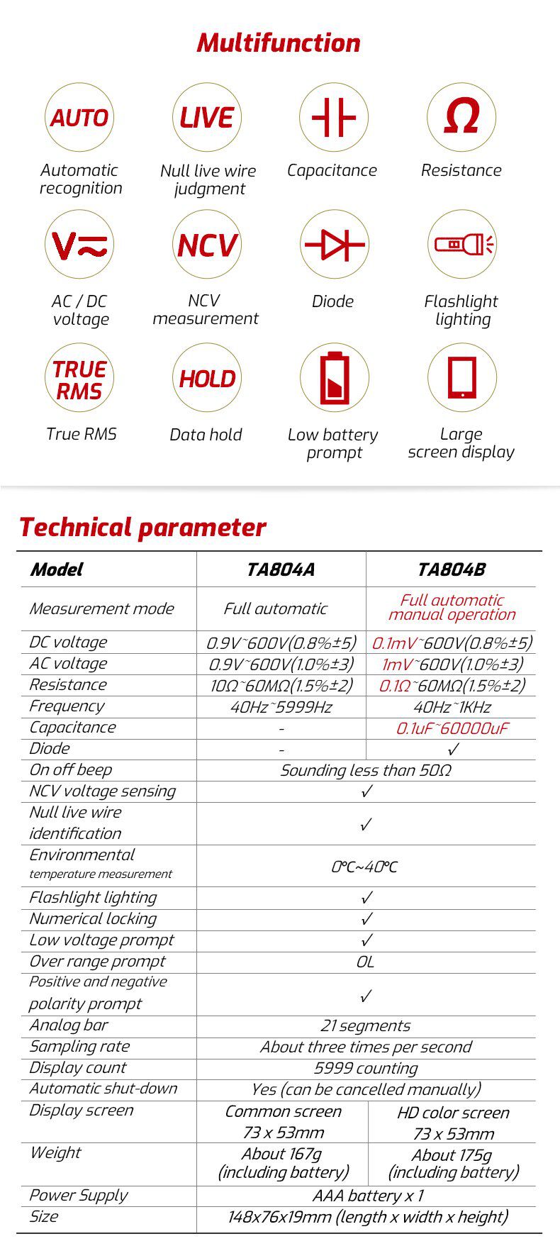 TA804A TA804B HD Color 