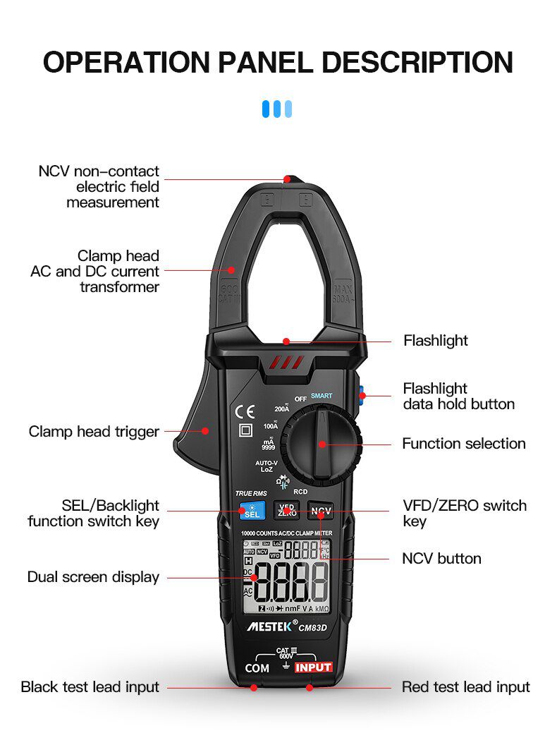 CM83A CM83B CM83C CM83D Digital Clamp Meter