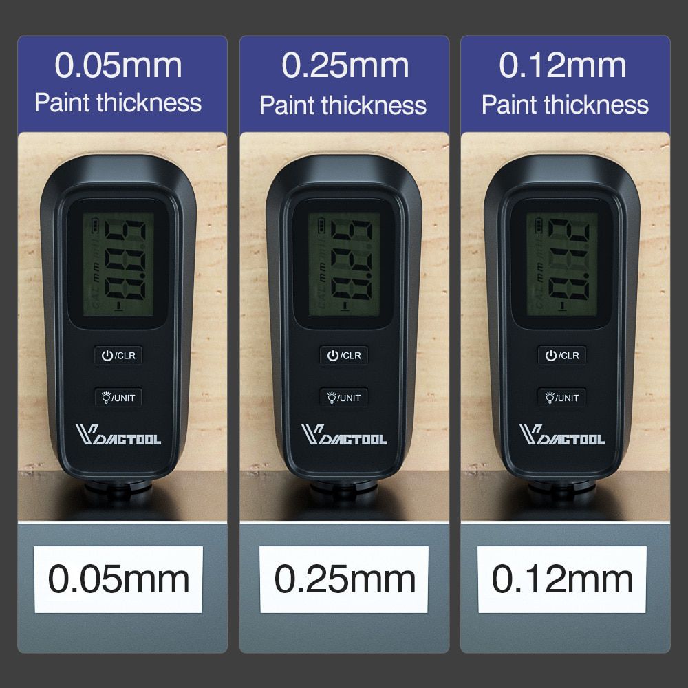 VDIAGTOOL VC100 OBD2 Digital Coating Thickness Gauge