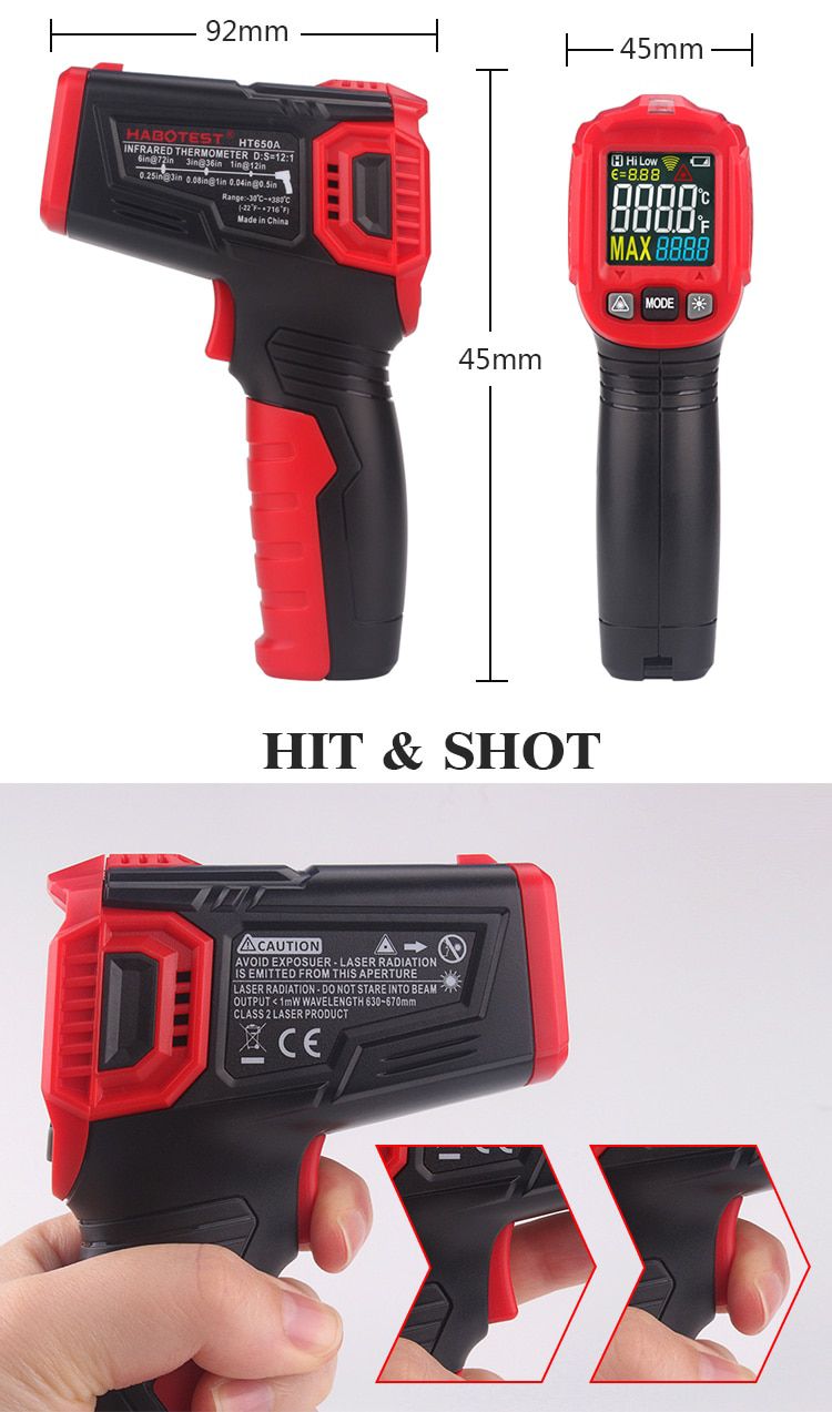 Digital Infrared Thermometer Handheld Temperature Meter