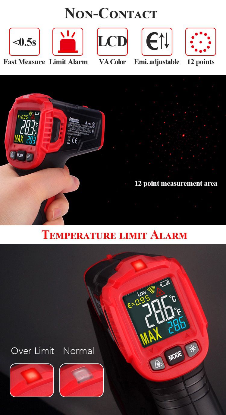 Digital Infrared Thermometer Handheld Temperature Meter