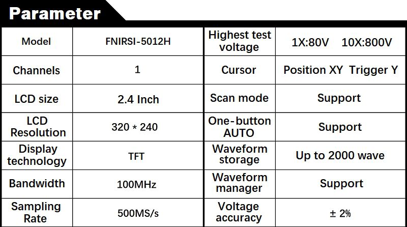 FNIRSI-5012H 2.4-inch Screen Digital Oscilloscope