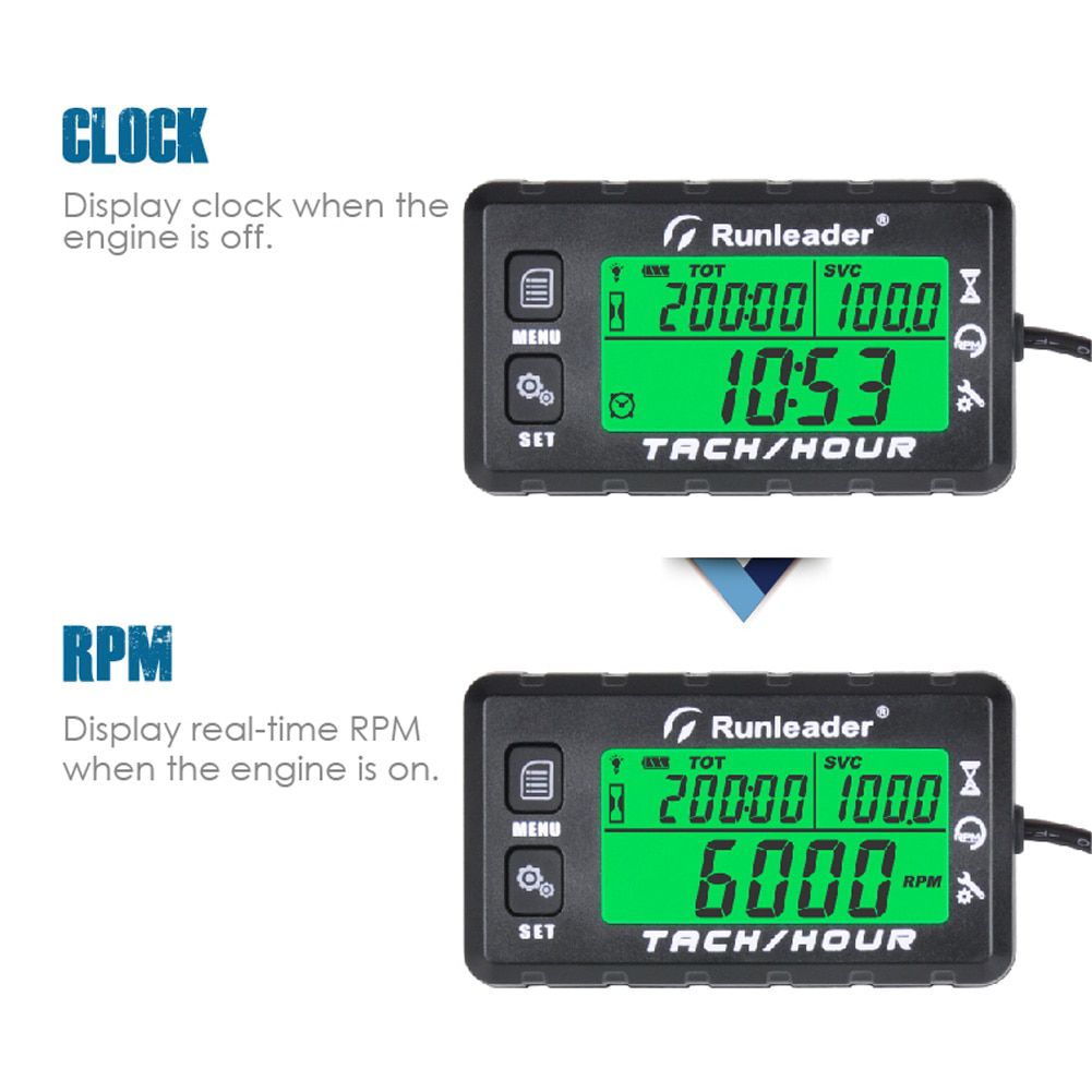 Engine Tachometer Maintenance Reminder Hour Meter