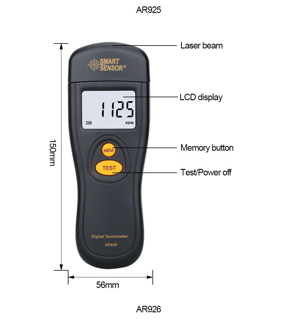 Digital Tachometer Rotational Speed Meter