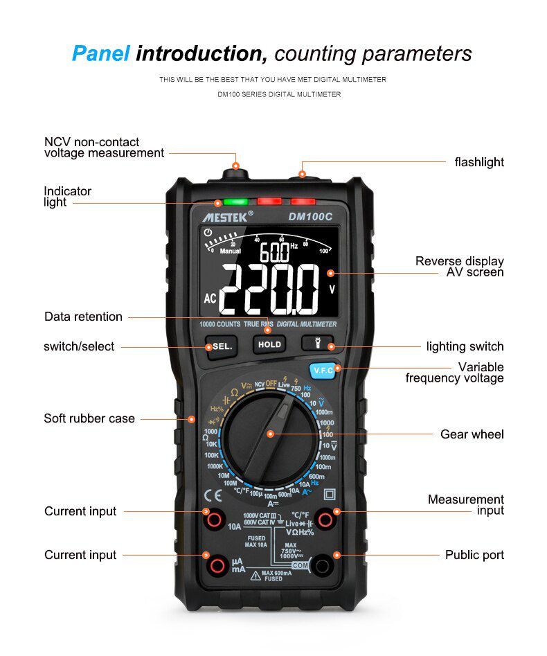 DM100C True-RMS Digital Multimeter