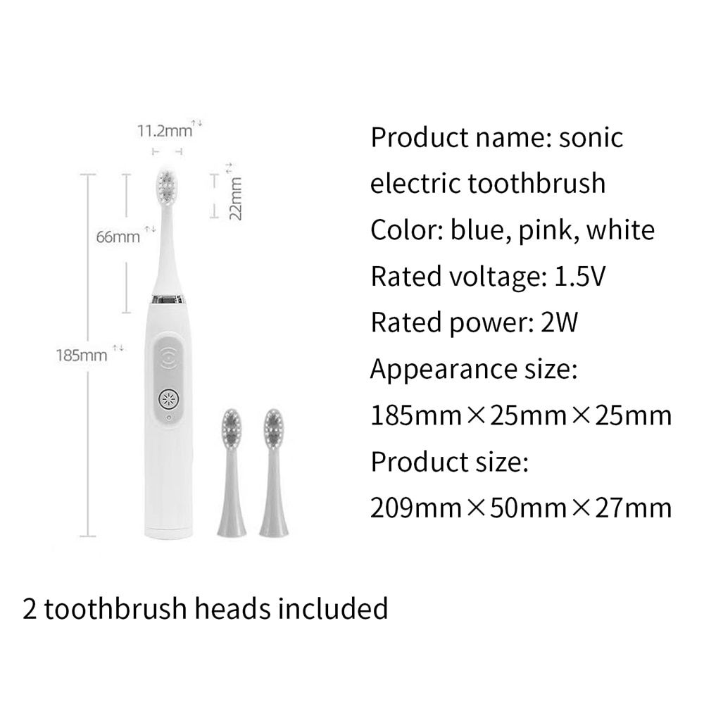 Sonic Automatic Portable Battery-powered Electric Toothb