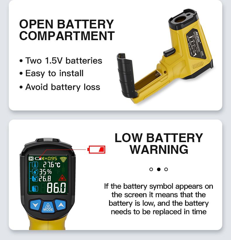 High Temperature Infrared Laser Electronic Thermometer