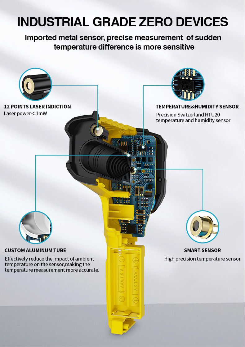 High Temperature Infrared Laser Electronic Thermometer