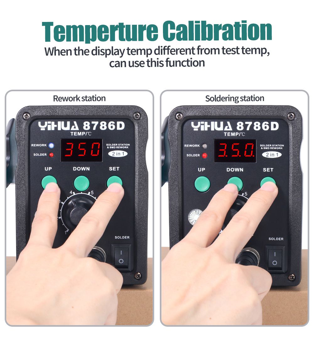 YIHUA 8786D 110V 220V Hot Air Soldering Station Solderi