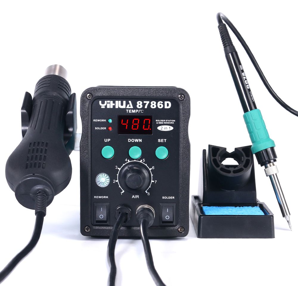 YIHUA 8786D 110V 220V Hot Air Soldering Station Solderi