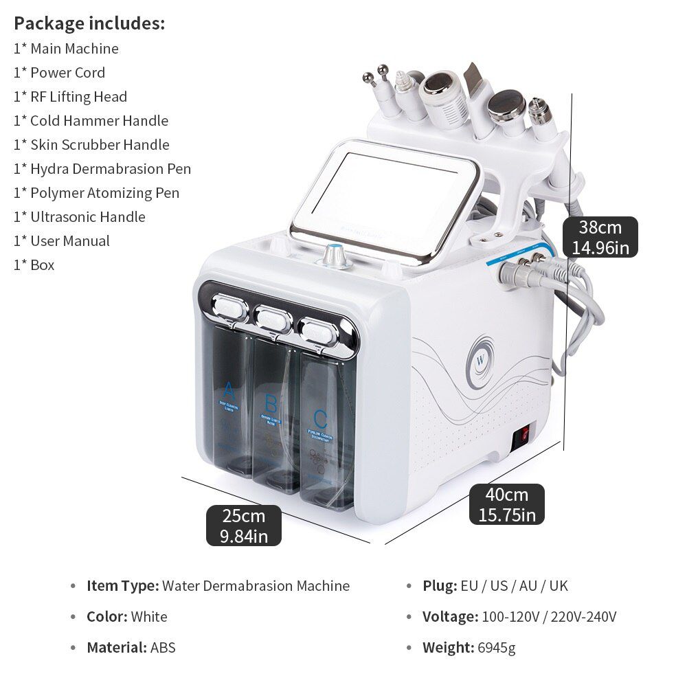 6 in1 H2-O2 Hydro Dermabrasion RF Bio-lifting Spa Facial