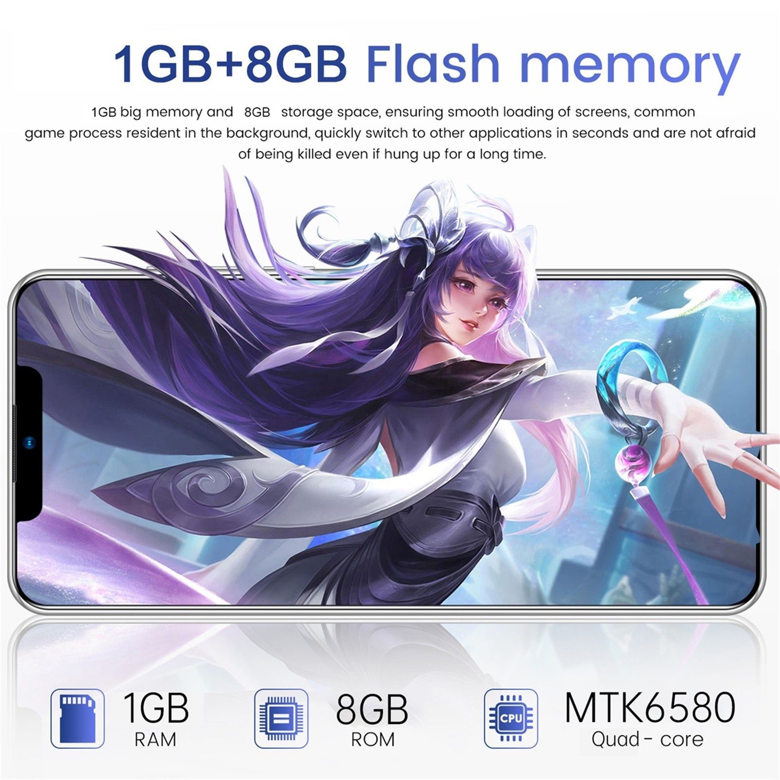 i13 Pro+1GB+8GB Android 8.1 Smartphone Quad-Core 6.3 Inc