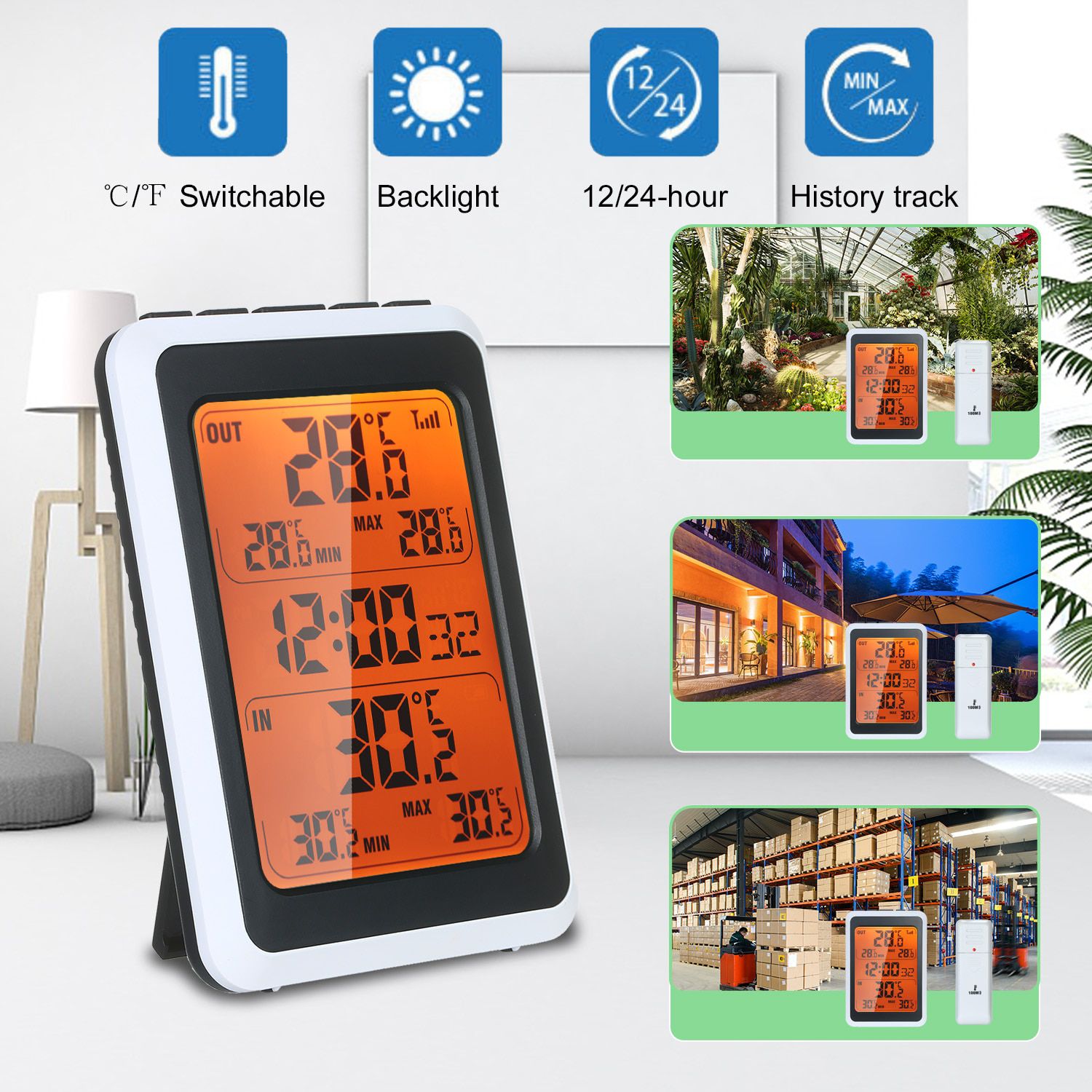 Indoor Outdoor Wireless Thermometer