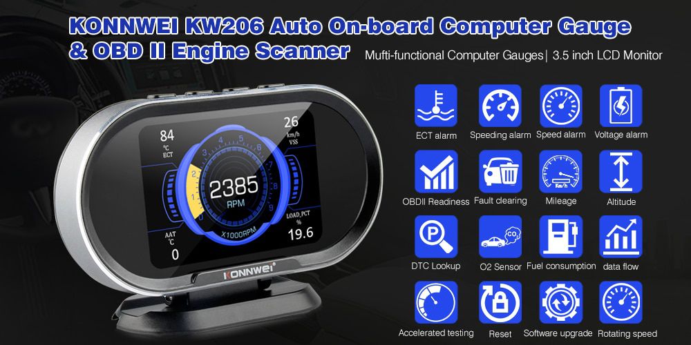 KONNWEI KW206 OBD2 On-Board