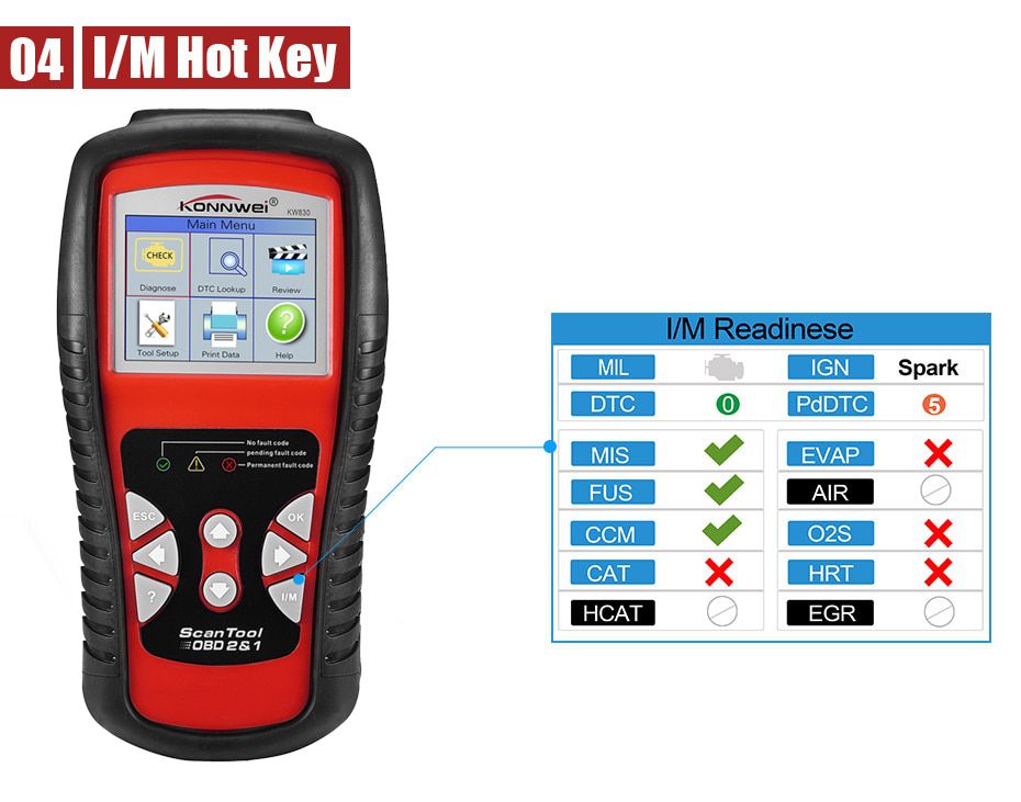 KONNWEI KW830 OBD 2 EOBD CAN Scanner