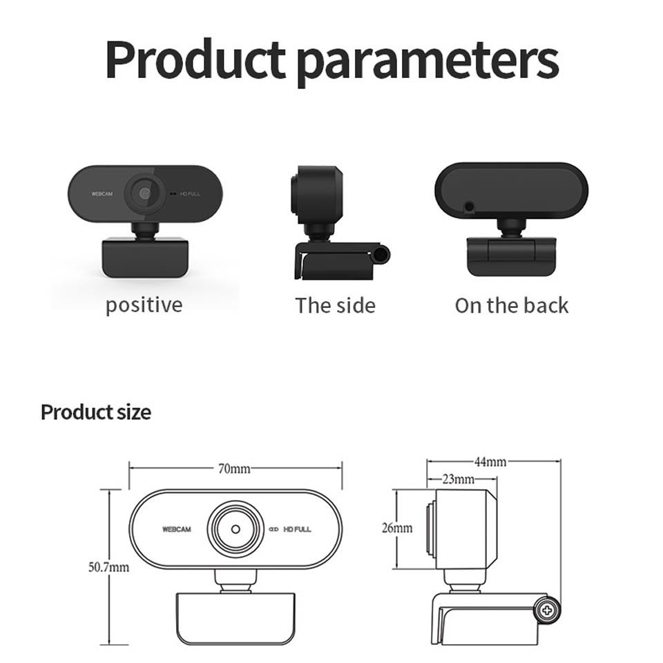 HD 1080P Webcam Mini Computer PC WebCamera