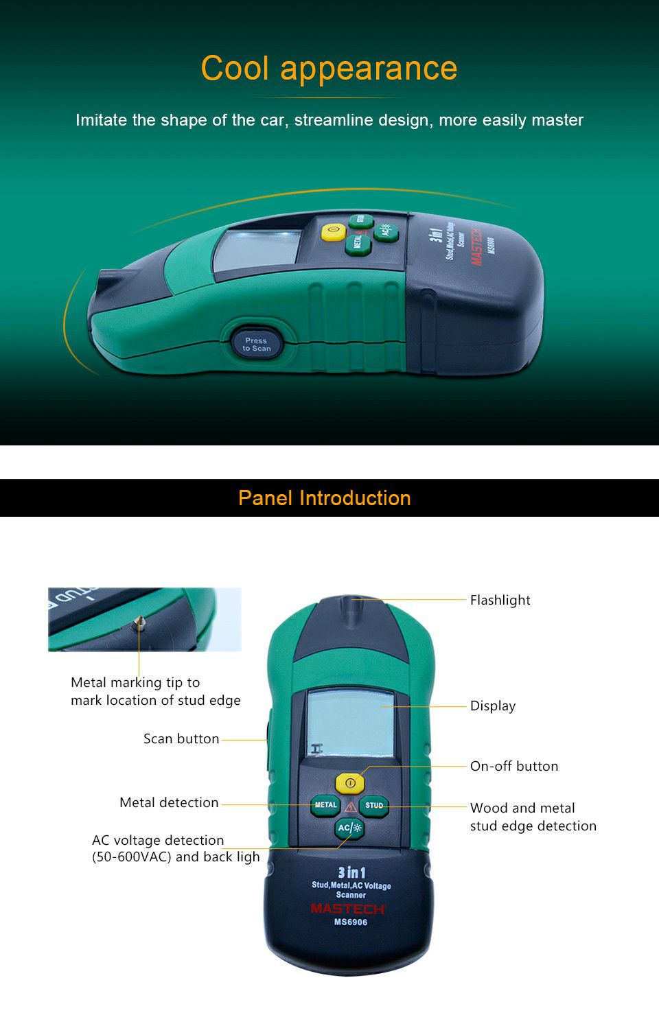 MS6906 3 in 1 multifunction metal detector 