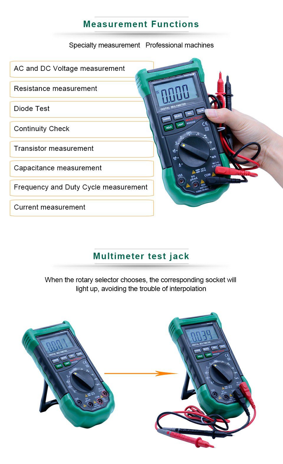 MS8268S Auto Range Digital Multimeter