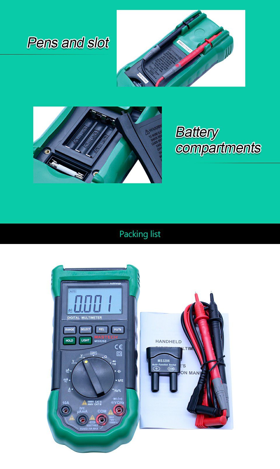 MS8268S Auto Range Digital Multimeter