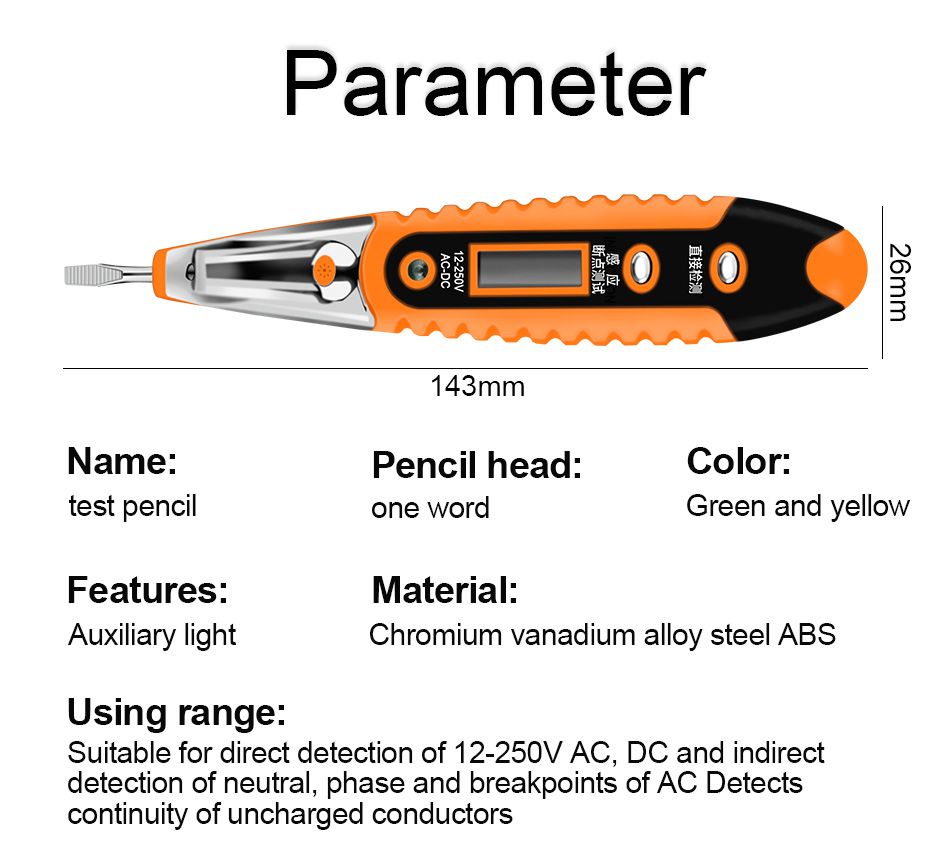 MultiDigital Test Pencil AC DC 12-250V Tester