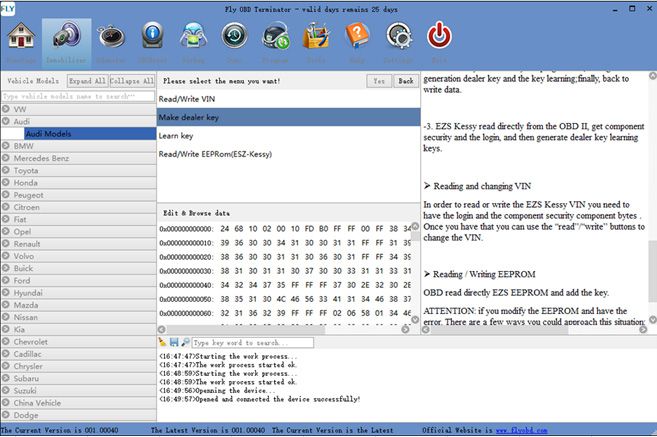 fly obd software display