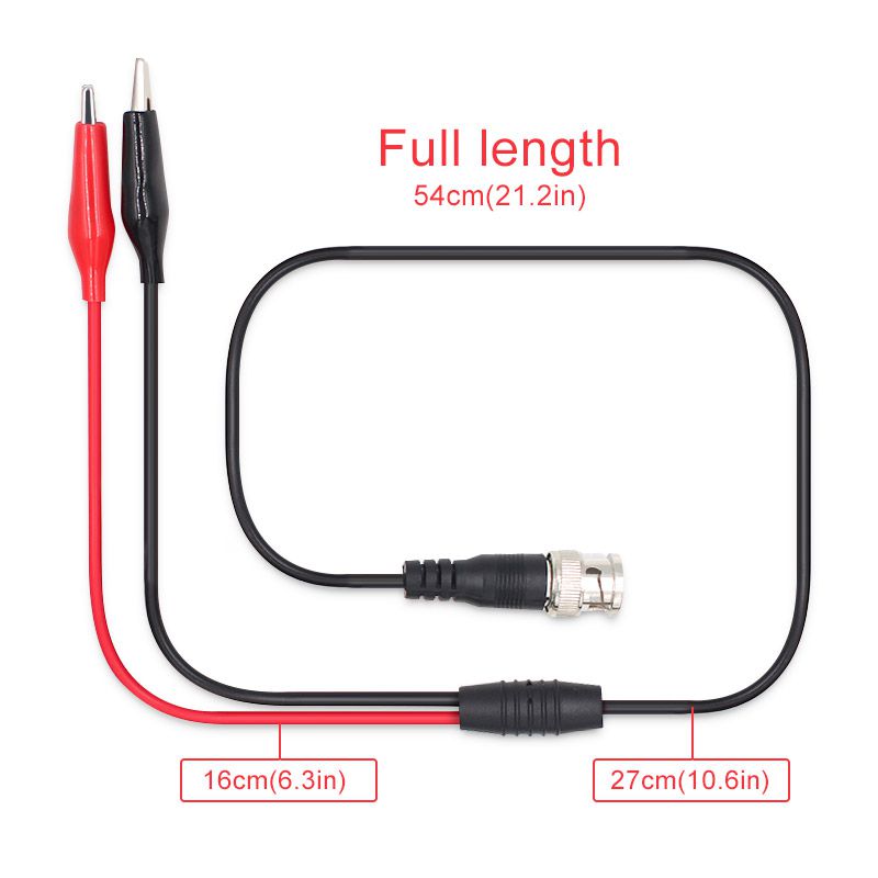 BNC Q9 Male Plug To Dual Alligator Clip Oscilloscope