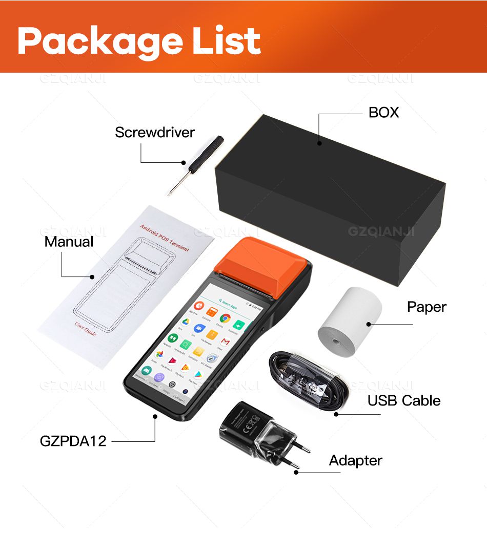 POS PDA Android 7.1 Printer 