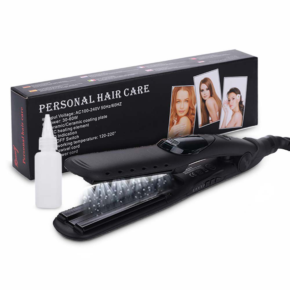 Professional Steam Hair Straightener Ceramic Vapor 