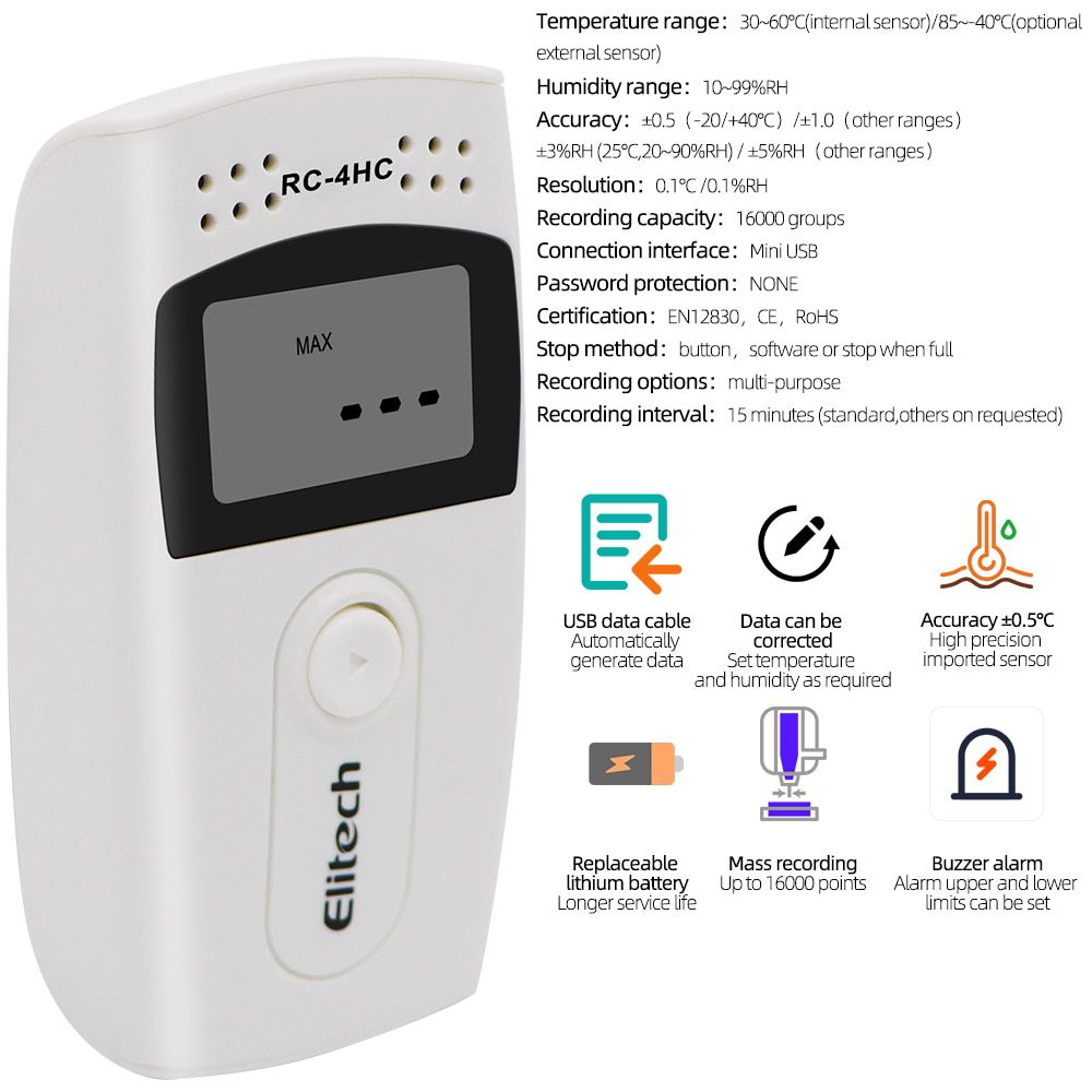 RC-4HC Temperature Humidity Data Logger 