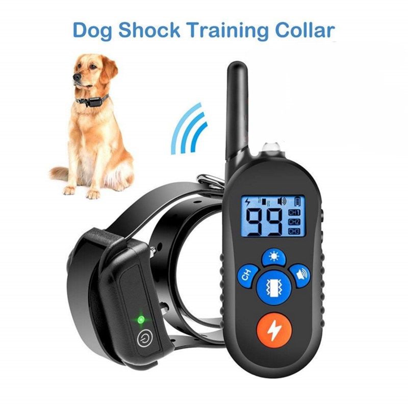 Rechargeable Waterproof Dog Training Collar 800yd Remote