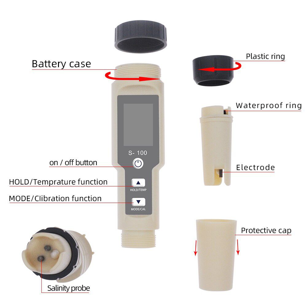 S-100 Salinometer Waterproof Salt Meter