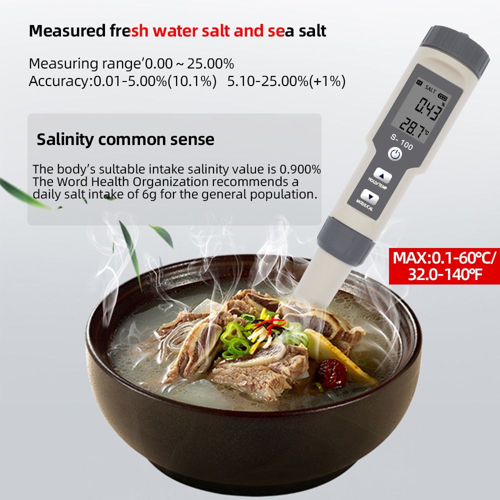 S-100 Salinometer Waterproof Salt Meter