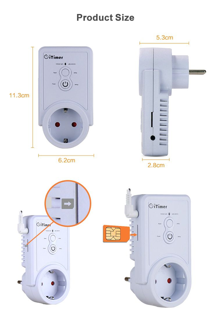 EU Plug GSM Smart Socket English Russian SMS Remote Cont