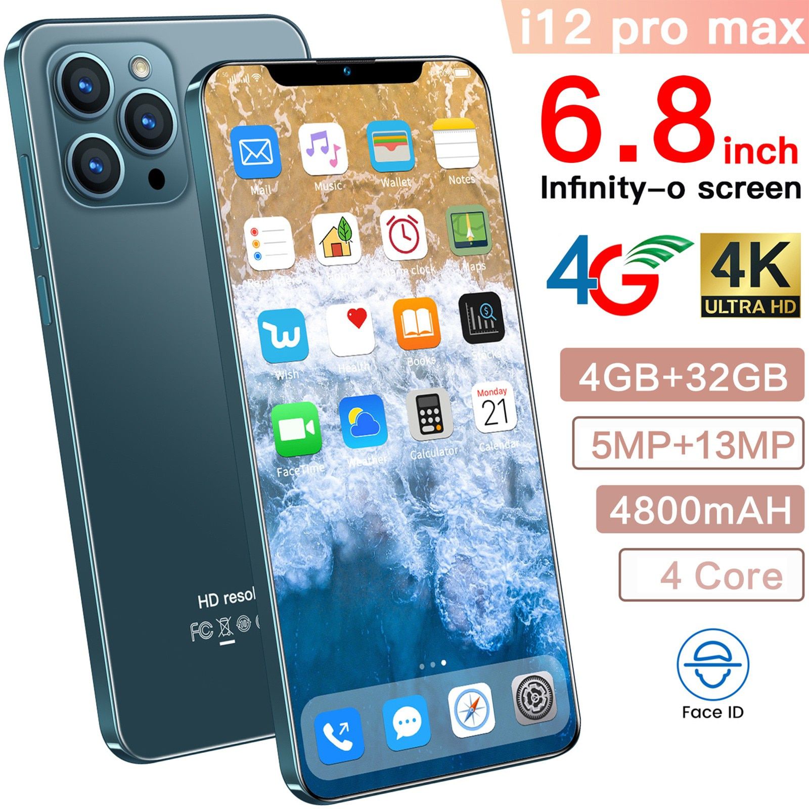 2021 Smartphones I12 Pro Max Smart Phone Unlocked Androi