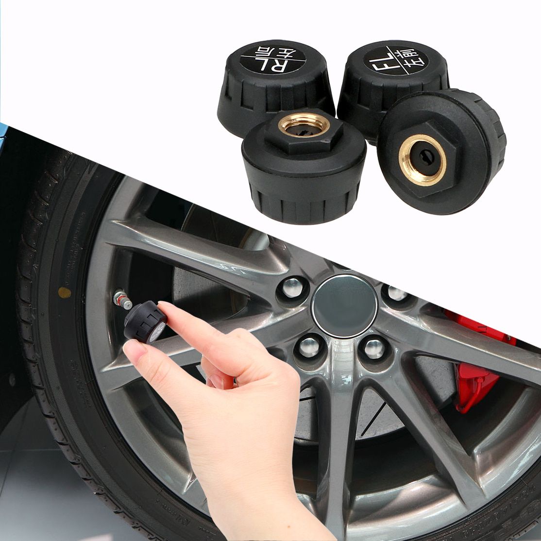 Solar TPMS Tire Pressure Monitoring System Temperature W