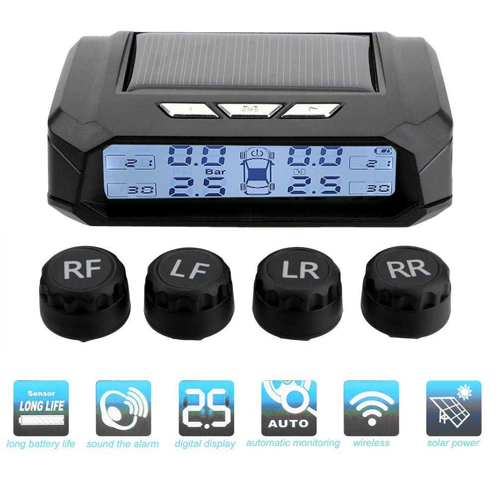 Solar TPMS Tire Pressure Monitoring System Temperature W