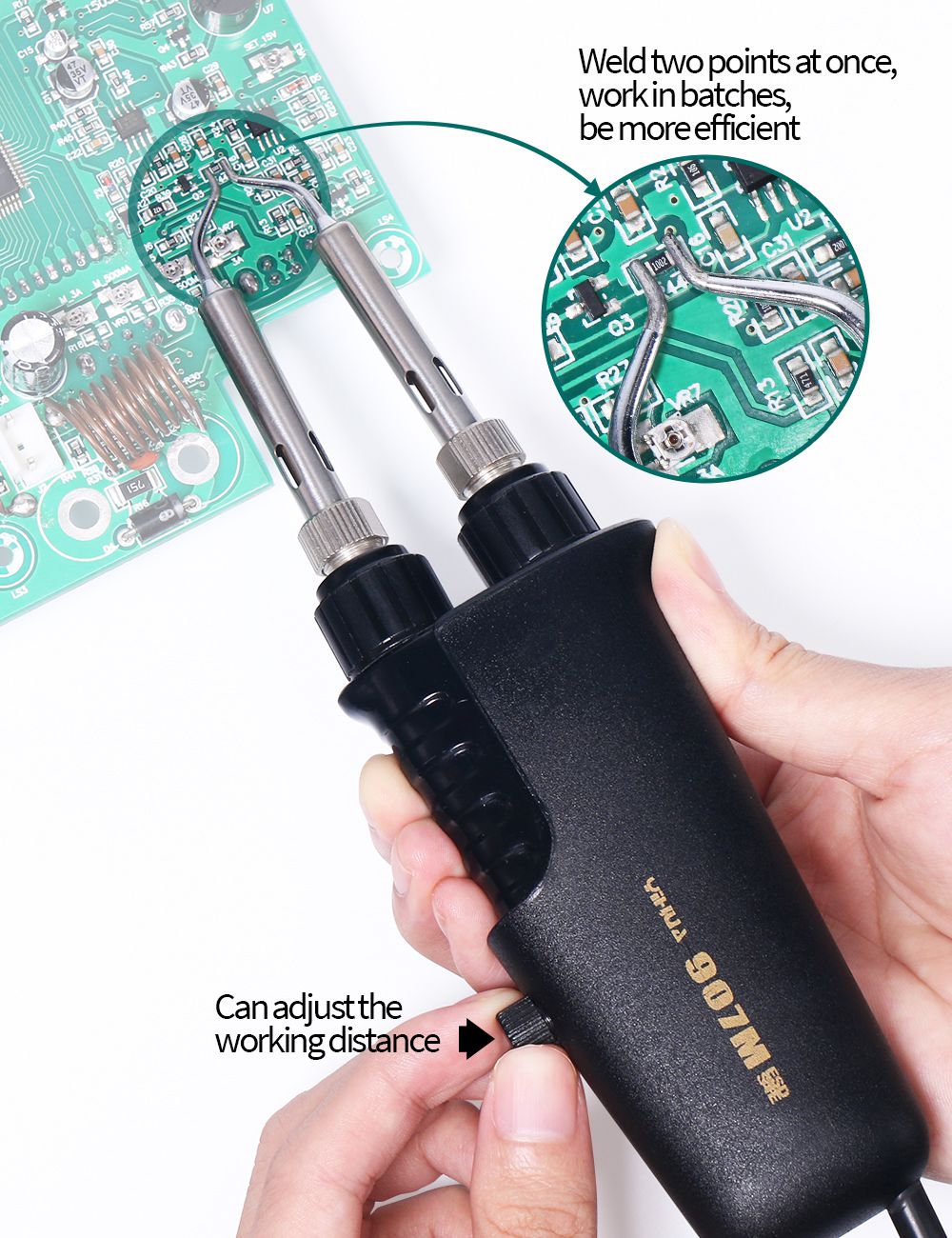 YIHUA 938BD+ Double Tweezers Soldering Iron Station Hihg