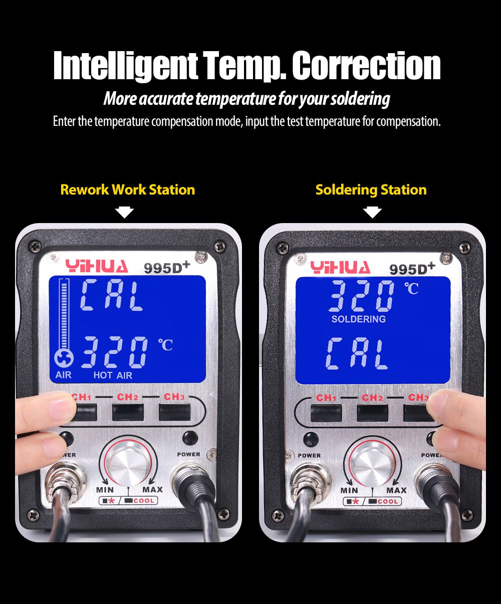 YIHUA 995D/995D+ SMD Soldering Station Quick Heat Hot Ai