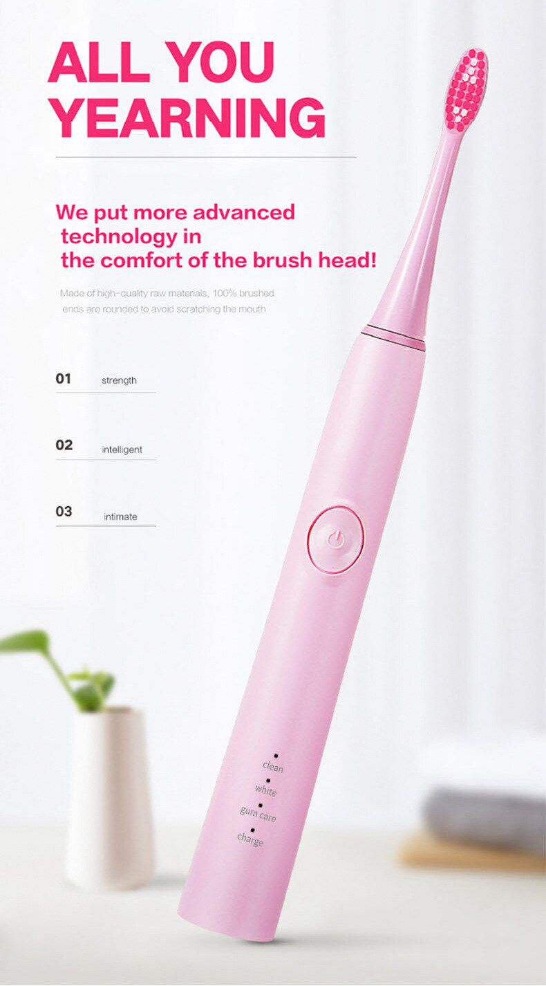 Adult sonic electric toothbrush USB fast charging acous