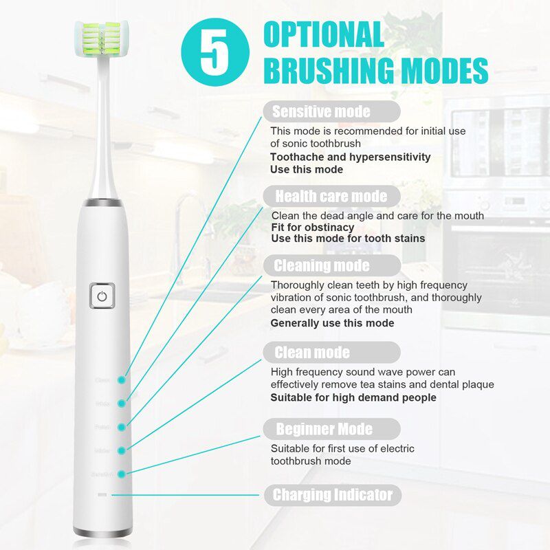 Adult Rechargeable Sonic Electric Toothbrush 