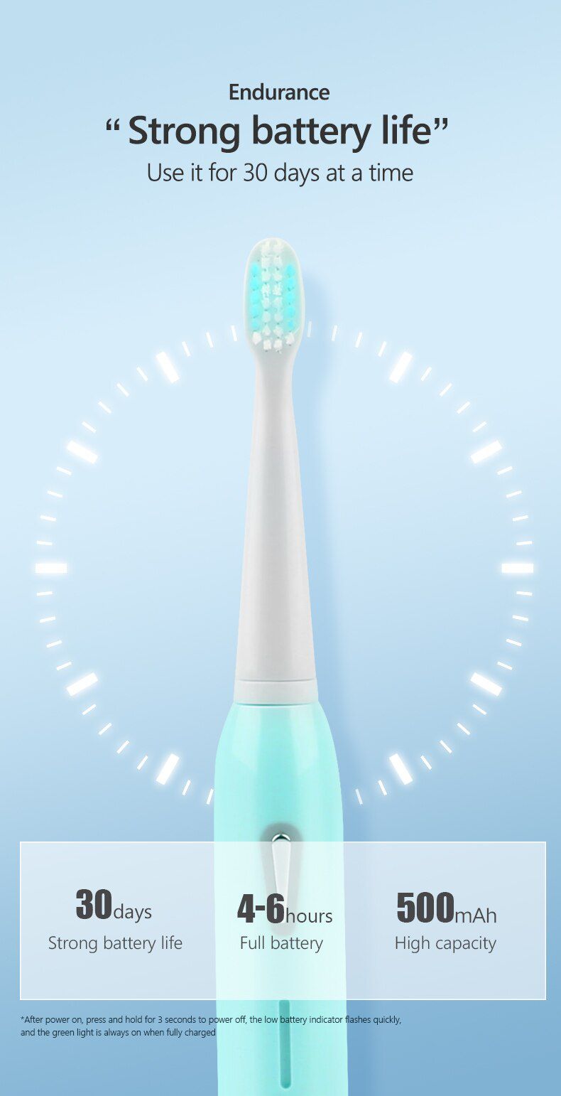 Sonic Electric Toothbrush Adult Timer 