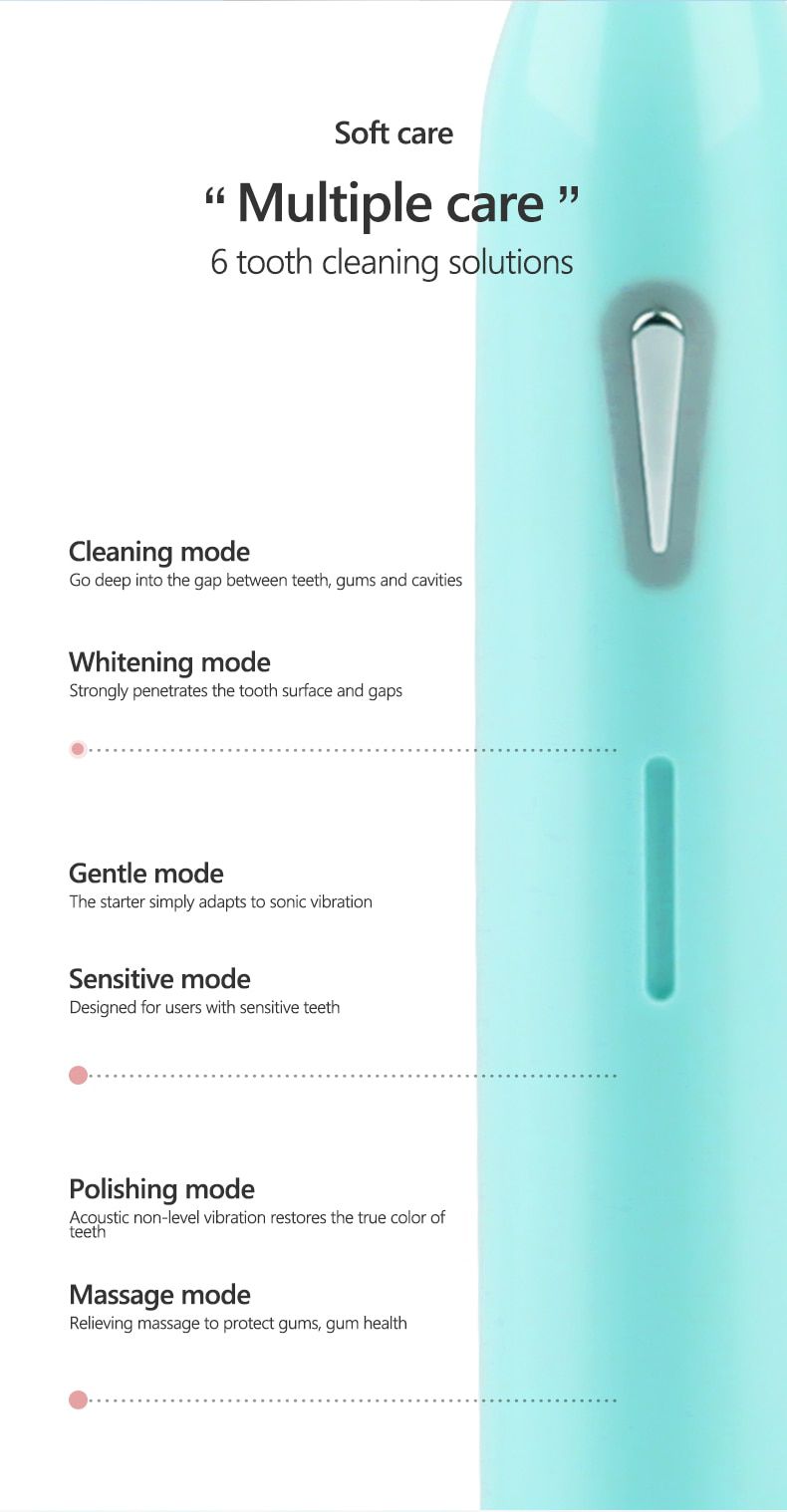 Sonic Electric Toothbrush Adult Timer 