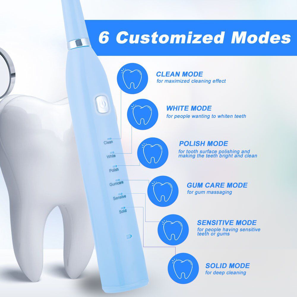 Sonic Electric Toothbrush Adult Timer 