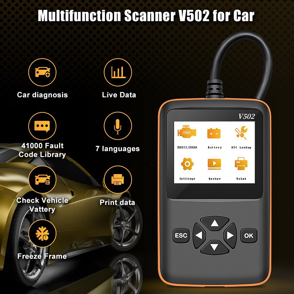 12V/24V Truck Car 2 in 1 OBD2 Engine Diagnostic Tool