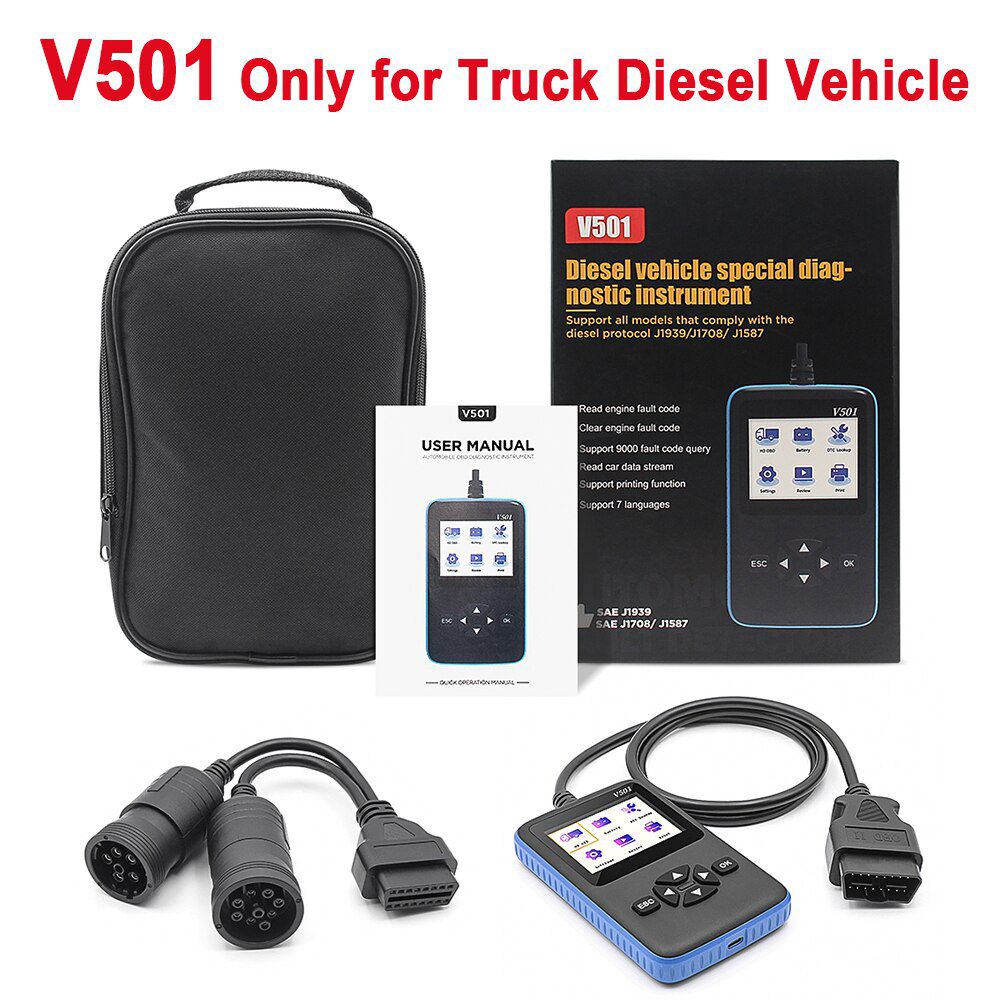 12V/24V Truck Car 2 in 1 OBD2 Engine Diagnostic Tool