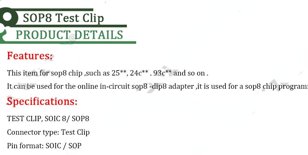 Update version SOIC8 SOP8 Test Clip 