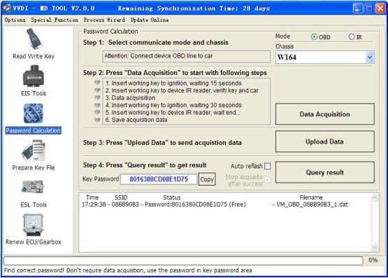 VVDI2 BAG MBTOOL BENZ Password Calculation Token Display