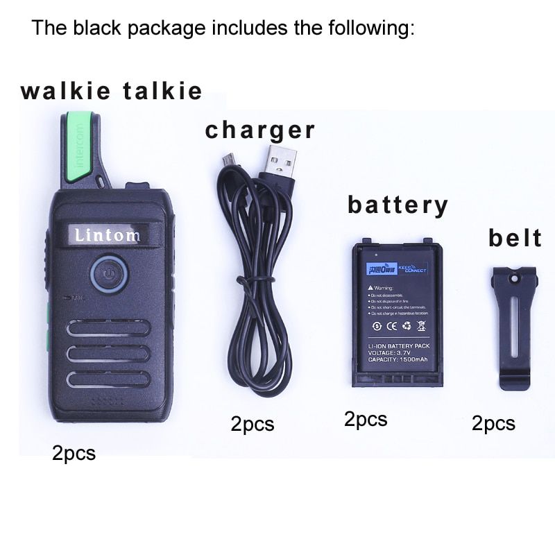 Rechargeable Long Range Two-Way Radios with Earpiece 2 Pack Walkie Talkies Li-ion Battery and Charger 