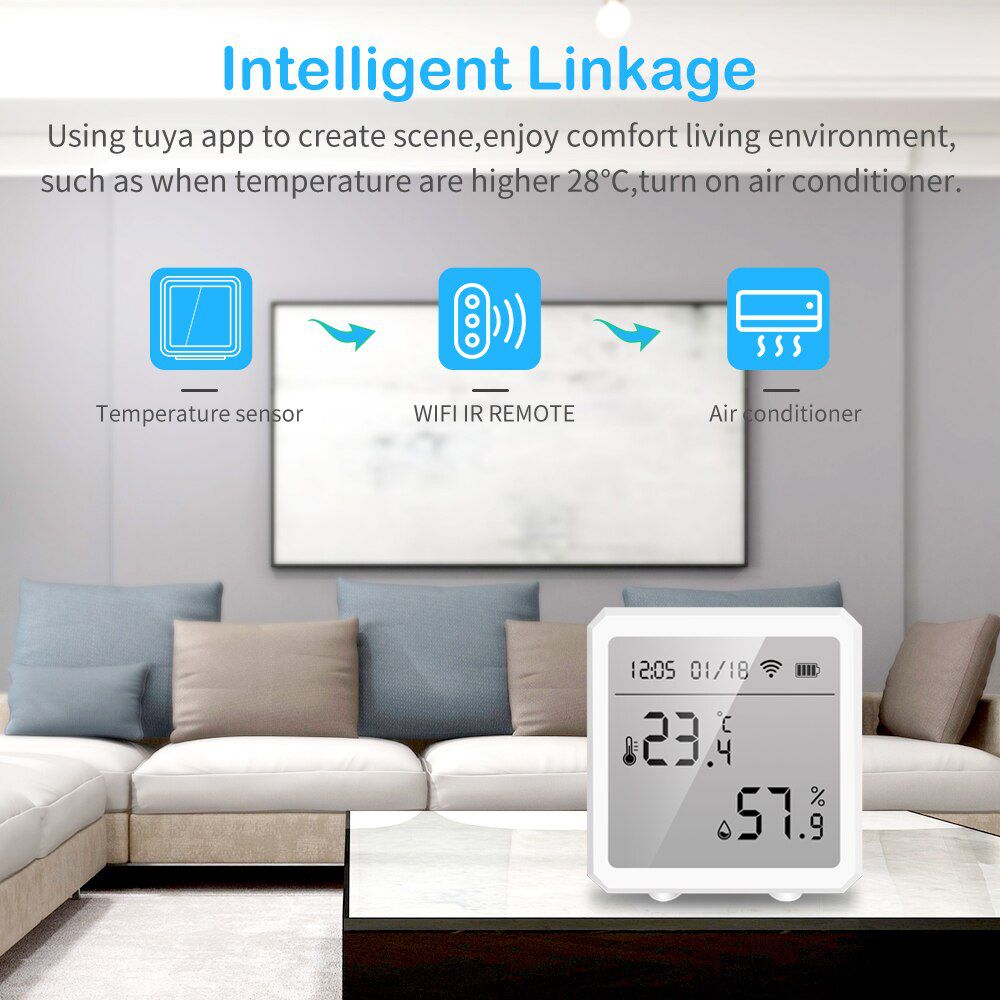 WIFI Temperature And Humidity Sensor Indoor Hygrometer